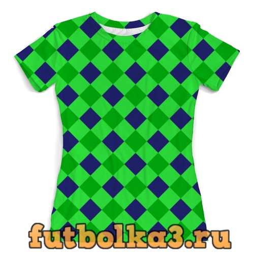 Футболка Сине-зеленые квадраты женская
