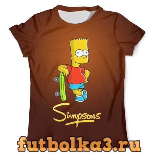 Футболка The Simpsons (Барт на скейте) мужская