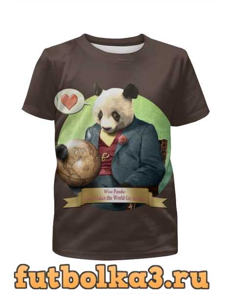 Футболка для девочек Влюблённая панда
