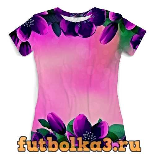 Футболка Фиолетовые цветы женская