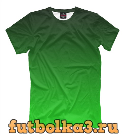 Футболка Градиент зеленый в черный мужская